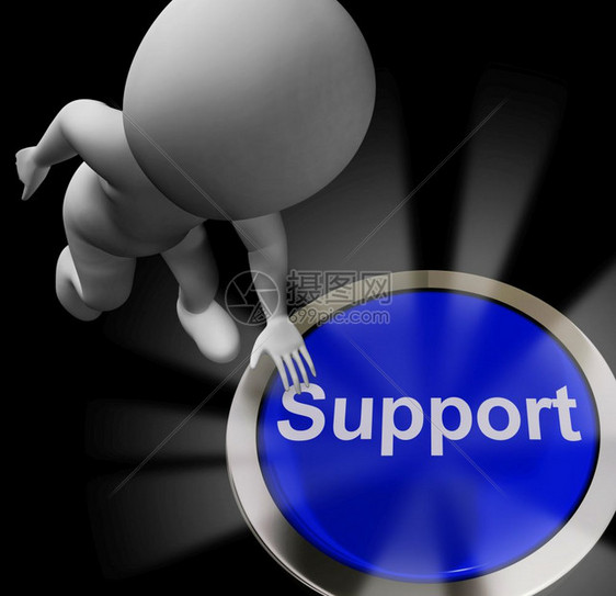 客户支持概念图标意味着帮助和客户从求服务台或热线3插图支持按钮显示帮助Faq和援助图片