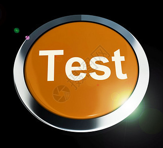 测试概念图标意指贝塔版本或试验在线开发或编程更新3d插图在红色显示Quiz中测试按钮或在线问卷图片