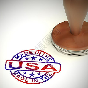 在美国制造的邮票显示生产或制造的品在美国生或制造的美国品图片