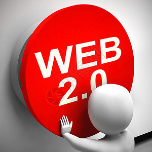 Web20概念图标指连接万维网宽带连通和获取信息3d插图图片