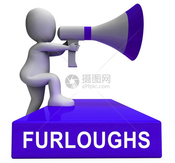 雇员Furlough或裁员工送入的家临时关闭导致经济倒或新冠3d图片