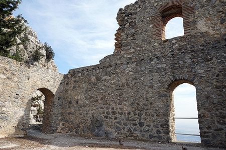 吉恩北塞浦路斯大约10月Buffavento城堡遗址图片