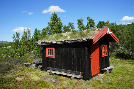 挪威的木制农舍图片