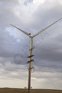 萨斯喀彻温省风力农场电涡轮机图片