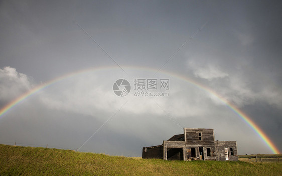 萨斯喀彻温的暴雨云萨斯喀彻温不祥的天空和警报图片