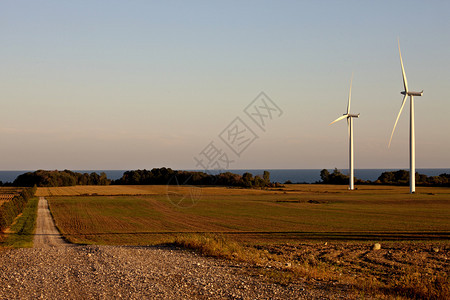 Erie湖加拿大安略湖风力农场的村地区图片