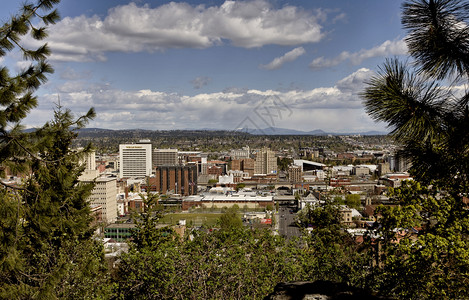 Spokane城华盛顿市中心风景图片