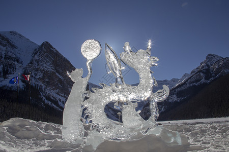 冰雕路易丝艾伯塔湖加拿大城堡图片