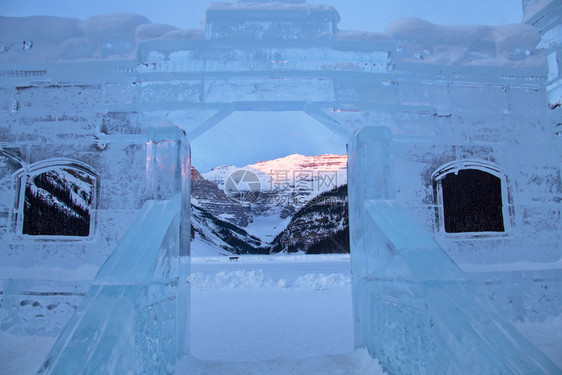 冰雕路易丝艾伯塔湖加拿大城堡图片