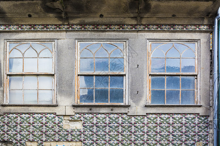 葡萄牙的阿祖莱霍陶瓷砖外墙高清图片