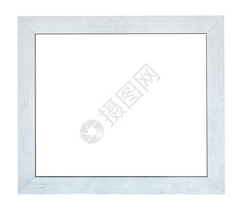 白色背景上隔离的切出画布空平面银木图片框架图片