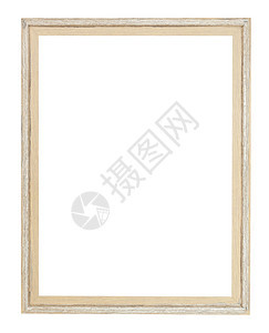 现代空的简单油漆木画图片框架白背景上隔开的画布图片