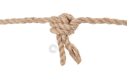 电缆支架连接两条在白色背景上被孤立的绳子背景