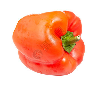 白底孤立的红铃辣椒甜熟水果背景图片