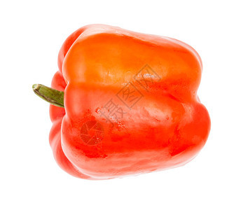 白底孤立的红铃辣椒的成熟水果一面图片