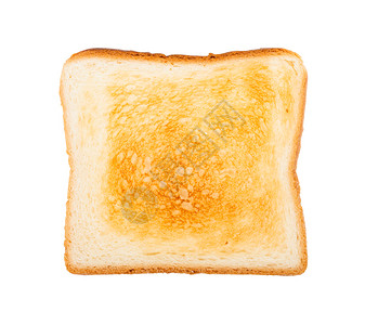 白色背景中孤立的烤面包切片顶部视图图片
