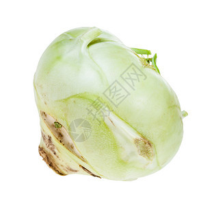 白色背景中隔绝的成熟kohlrabi卷心菜根图片