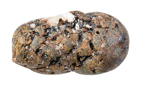 地质采集中天然矿物样本的封闭式采集白色背景中分离的抛光斯巴勒石锌混合岩图片