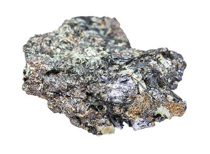 钼地质采集的自然矿物样本封闭式抽glaucophane的原始molybdenite晶体