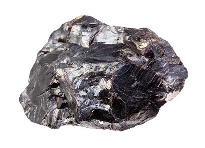 地质采集的天然矿物样本封存白色背景上孤立的粗史帕勒石锌矿岩图片