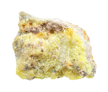 地质采集的自然矿物样本封存白色背景隔离的粗硫岩石图片