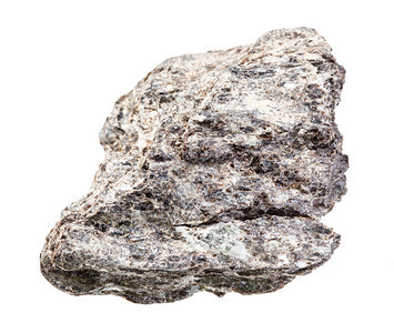 地质采集的天然矿物样本封存白色背景隔离的粗石英生物块岩图片