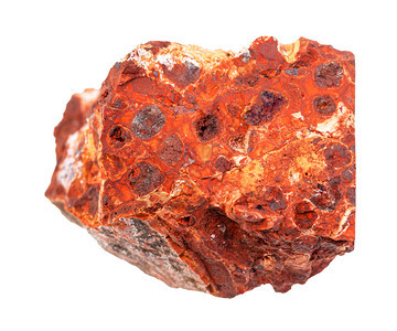 地质采集的天然矿物样本封闭白底分离的铝土矿石岩样本图片