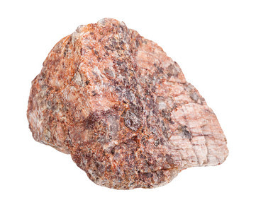 地质采集的天然矿物样本封存白色背景隔离的原粉红色花岗岩图片