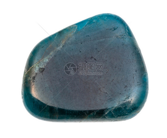 地质采集的天然矿物样本封闭式采集白色背景上孤立的抛光蓝亚帕岩宝石图片