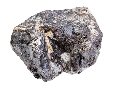 地质采集的天然矿物样本封存白色背景上孤立的原斯帕勒石锌矿岩图片