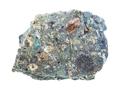 矿石机理地质采集的天然矿物样本封存白色背景隔离的粗金伯利岩背景