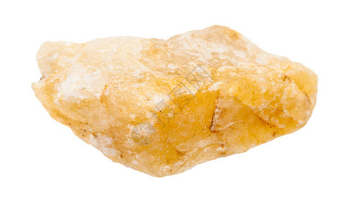 地质采集的天然矿物样本查封白色背景上隔绝的黄色卡尔西特石块白色背景上隔绝的黄色卡尔西特石块图片