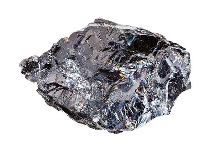 地质采集的天然矿物样本封存白色背景上孤立的粗史巴勒岩图片