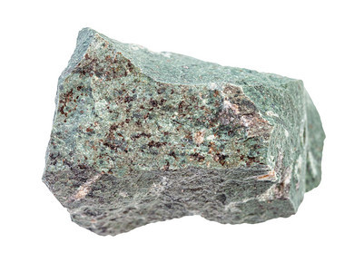 地质采集的天然矿物样本封存白色背景隔离的原Tinguaite岩块图片