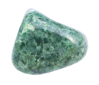地质采集中自然矿物样本的封存白色背景上孤立的抛光雅德石绿玉宝图片