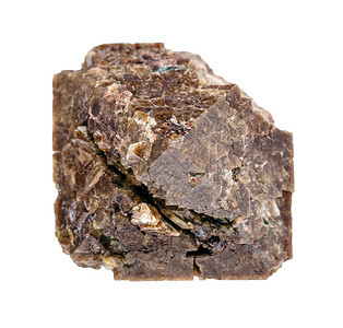 地质采集的天然矿物样本封存白色背景上分离的原Zircon晶体图片