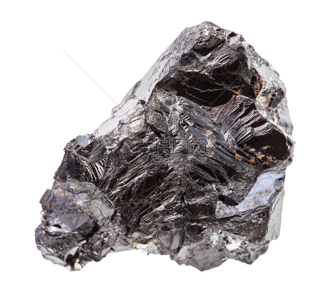 地质采集的天然矿物样本封存白色背景上孤立的斯巴勒铁石辛克矿岩碎片