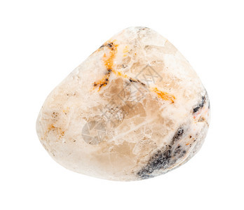地质采集的天然矿物样本封存白色背景上孤立的抛光巴里特宝石图片
