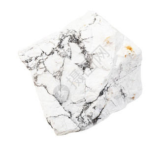 地质采集的天然矿物样本封存白色背景上隔离的粗金刚石岩图片