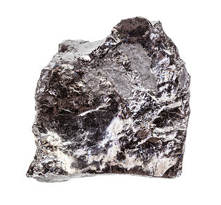 地质采集的天然矿物样本封存白色背景隔离的原土煤黑岩石图片