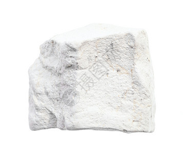 地质采集的自然矿物样本封存白背景上孤立的原粉笔白石灰岩背景图片