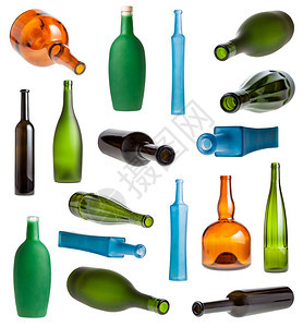 各种彩色玻璃瓶在白背景上隔离各种彩色玻璃瓶在白背景上隔离图片