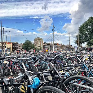 自行车阿姆斯特丹背景图片