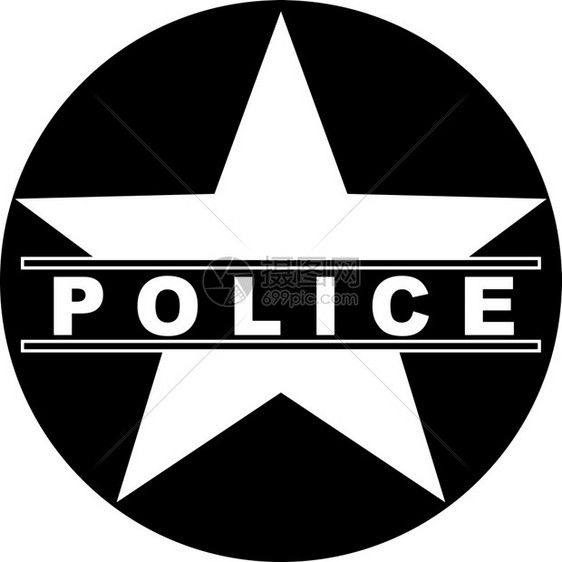 象征黑白警用恒星符号文字警察力量图片