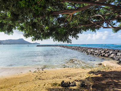 美国HAWAI8月30日218年夏威夷海滩上的断水假期HDR堆栈HDR处理图片