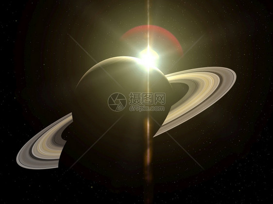 天文学太阳土星3d变形行土蚀图片