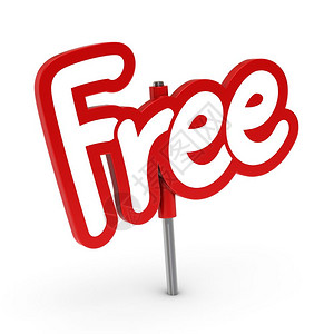 无自由白色的超过促销背景上的自由标记符号颜色是红的无标签设计图片