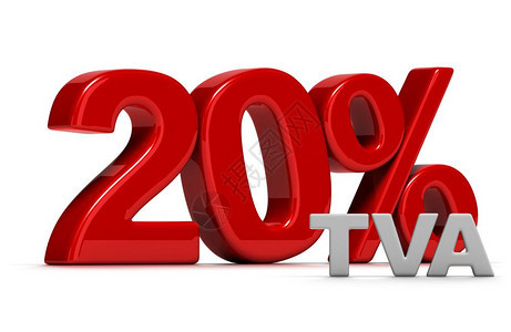 20的TVA以3D写成法国增值税20的TVA红色百分比电视背景图片