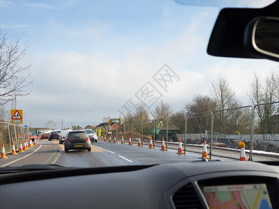 沿着英国驾驶联合王公路工程司机图片