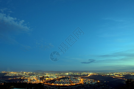 景观耶路撒冷夜晚日落云图片